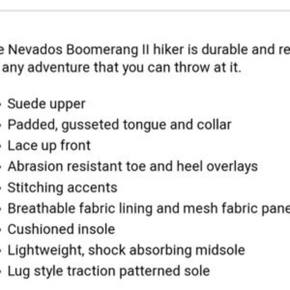 Nevados Boomerang II hiking boots NEW sz 9W - Picture 4 of 7